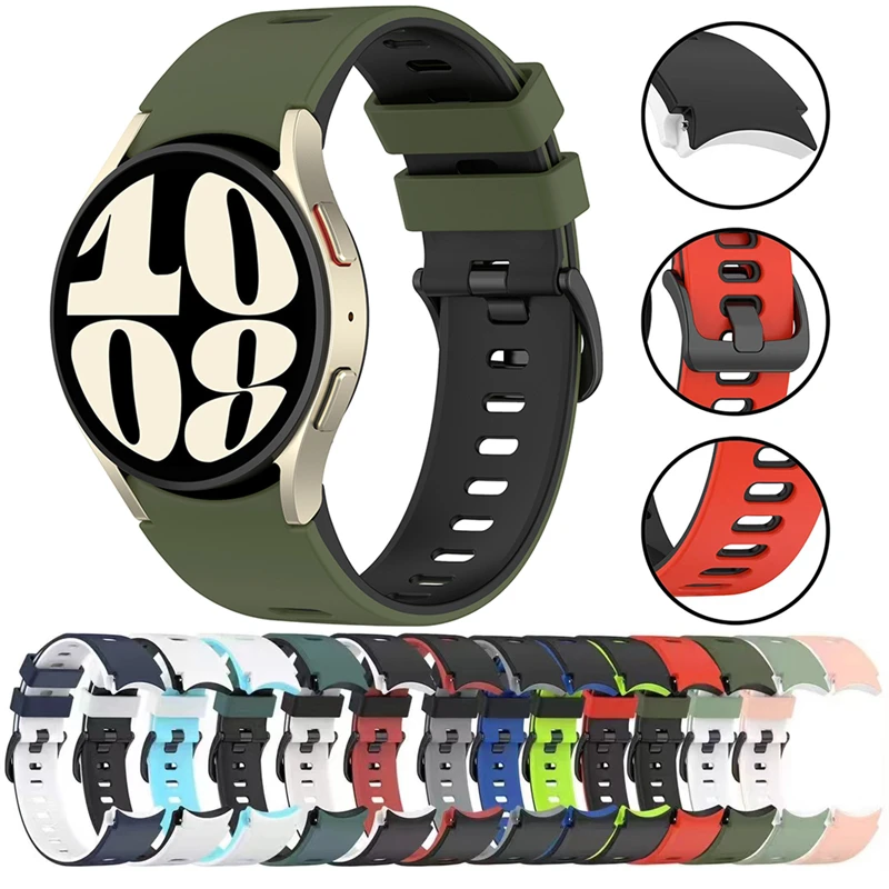 

Ремешок силиконовый для Samsung Galaxy Watch 6 Classic, спортивный браслет для Galaxy Watch 6 5 4 44 мм 40 мм 5 Pro, 43 мм 47 мм 4