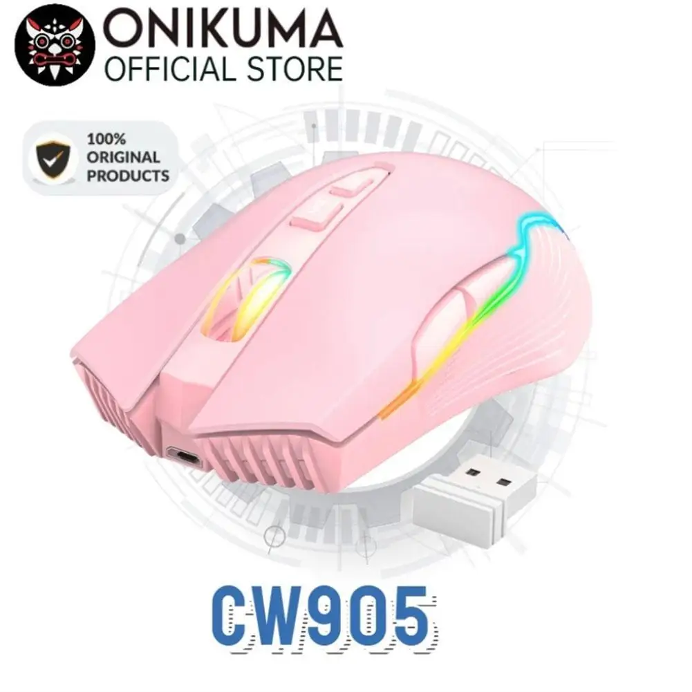 

Беспроводная игровая мышь Onikuma Cw905 Rgb с подсветкой, перезаряжаемые компьютерные мыши до 3600 регулируемых Dpi