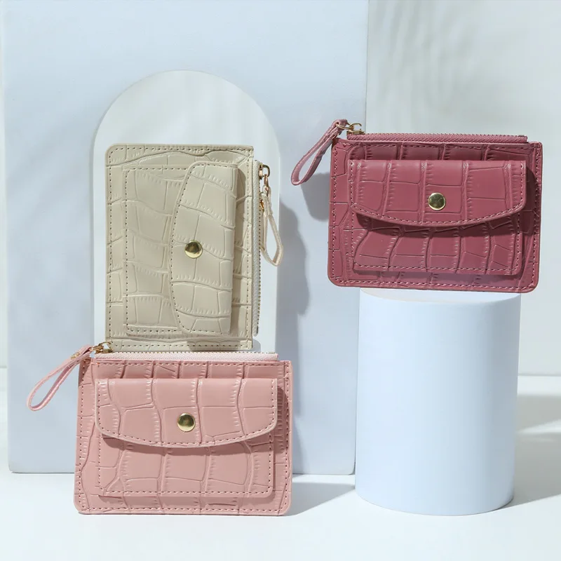 

Women PU Leather Card Holder Female Mini Zipper Hasp Short Wallet Money Clutch Bag Small Coin Purse for Girls Ladies 2023