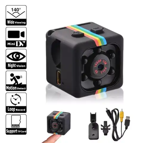 Мини-камера SQ11 1080P с датчиком ночного видения, видеокамера с датчиком движения, цифровая микрокамера, Спортивная цифровая видеокамера, мале...