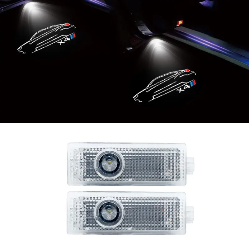 

2 Pieces Led Car Door Light Automobile External Accessories Welcome Light For BMW F26 G02 X4 Models Logo Auto HD Projector Lamp