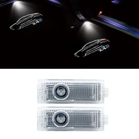 2 pieces led car door light automobile external accessories welcome light for bmw f26 g02 x4 models logo auto hd projector lamp