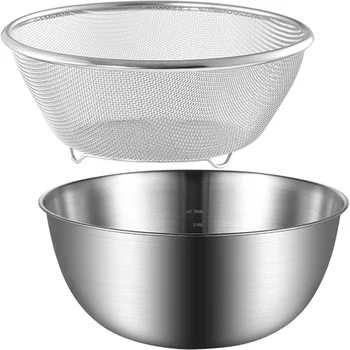 Stainless Steel Drain Basket Metal Colander Sifter Strainer Mesh Veggie Pasta Rice Washing Machine Bowl