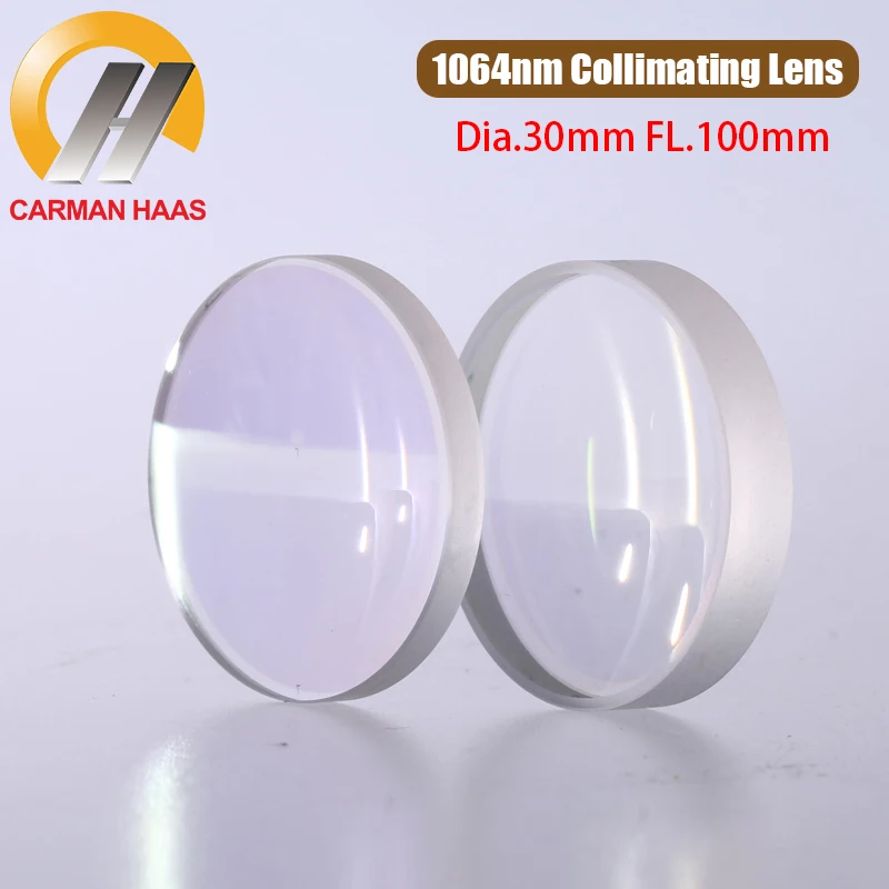 

Spherical Collimating Lens Dia.30mm FL 100mm Fused Silica Fiber 1064nm Lens for 2KW Laser Machine Lenses Collimator
