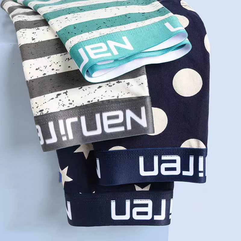 4pcs/lot 95% Cotton Underpants Men Underwear Boxer Shorts Panties Solid Shorts Brand Breathable Mid Waist Shorts Men L-5XL