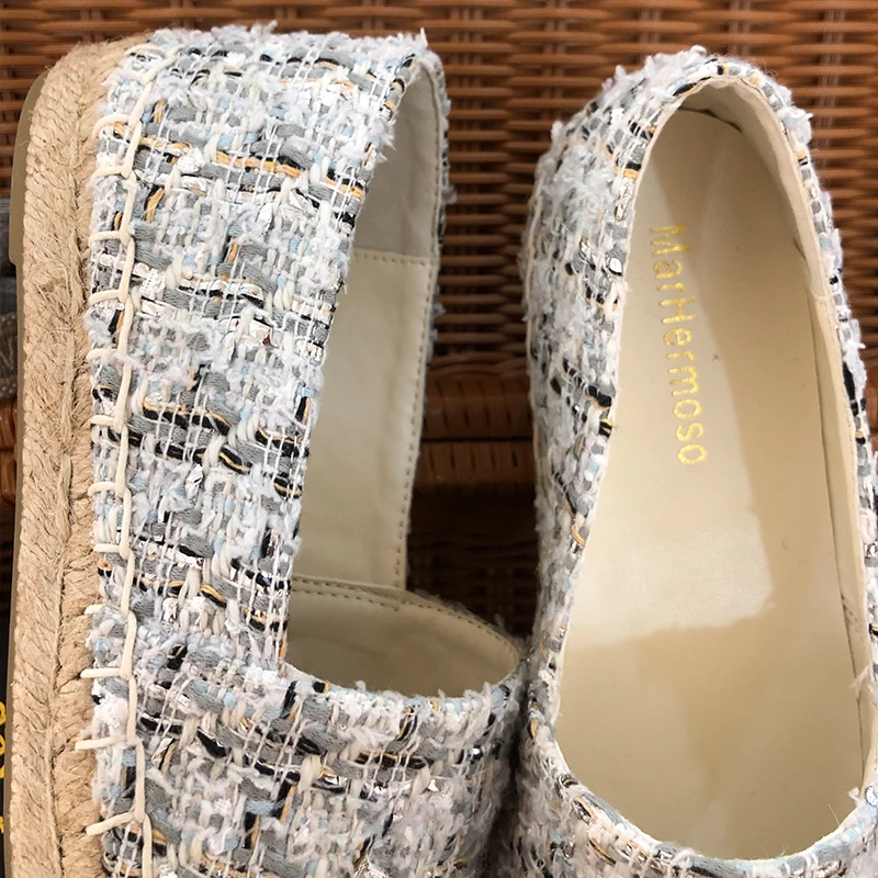 MarHermeoso Mixed Color Cloth & Pu Patchwork Espadrilles Casual Fisherman Shoes Outdoor Travel 2023 Autumn Winter Women's Flats