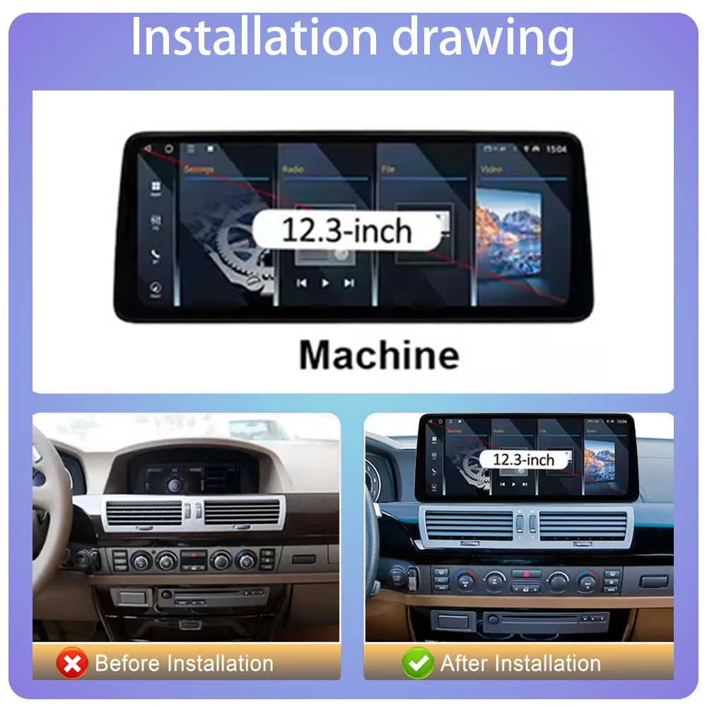 Фото Система CCC для BMW 7 серии E65 E66 2004-2008: GPS-навигация, Wi-Fi, Bluetooth, 4G, автомобильный видеоплеер, мультимедийный проигрыватель Android 16 с QLED сенсорным экраном №2