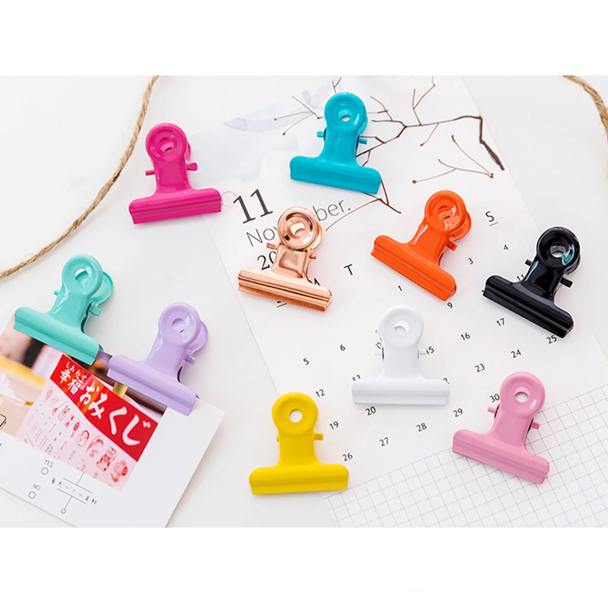 

10 pcs School Stationery Metal Hinge Clips Binder Hinge Clamps Home Paper Clips Paper Clips File Hinge Clip