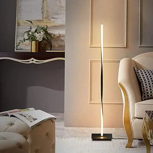 

LED Floor Lamp for Living Rooms, 48 Inch Modern Tall Bright Contemporary Standing Pole Light with Built-in Foot Switch, for Bedr