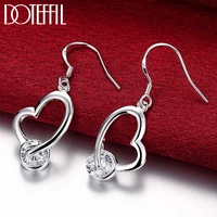 doteffil 925 sterling silver heart shaped aaa zircon earrings charm women jewelry fashion wedding engagement party gift