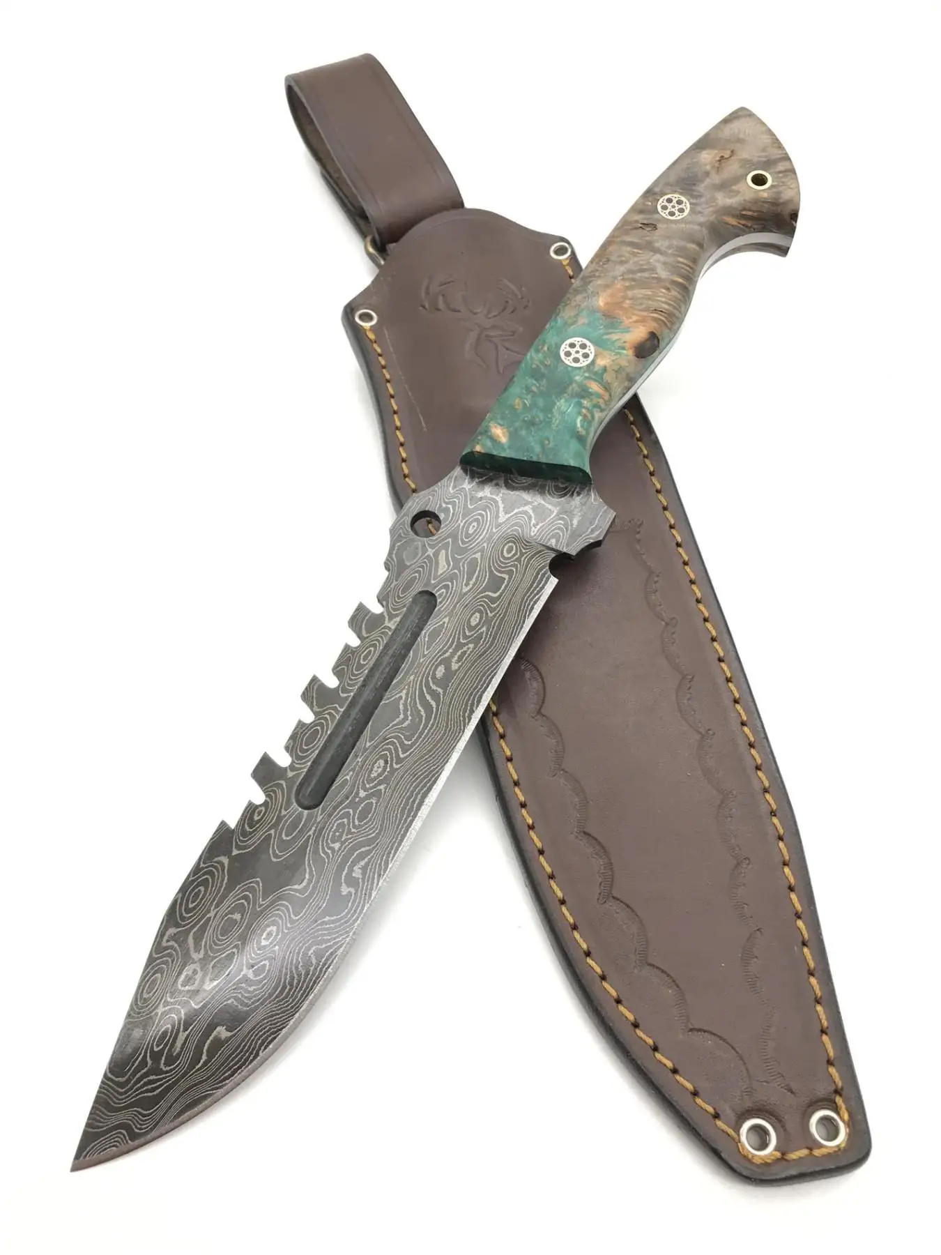 

Handmade Damascus Camping Knife DMS06-12