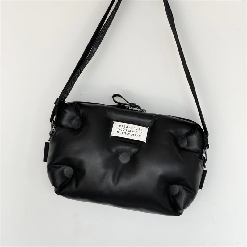 

MM6 designer luxury with logo Genuine Leather use for sheepskin Four seasons unisex squishy down Shoulder strap handbags