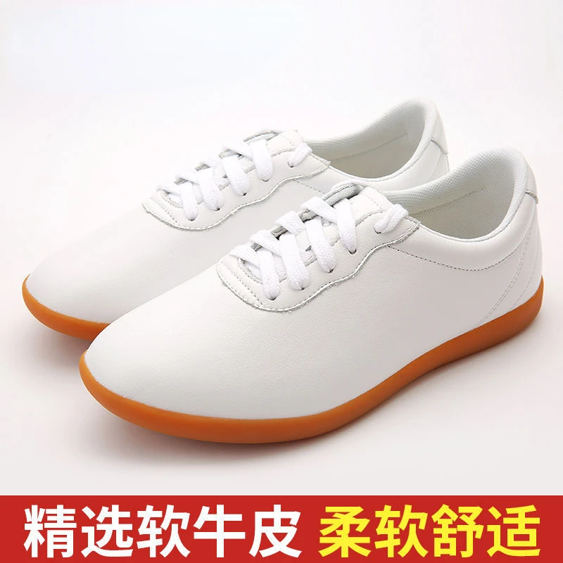 

New Arrival Couples Martial arts wushu and Taichi shoes White Martial arts Sneakers for Mens Womens Genuine Leather Sport Shoe