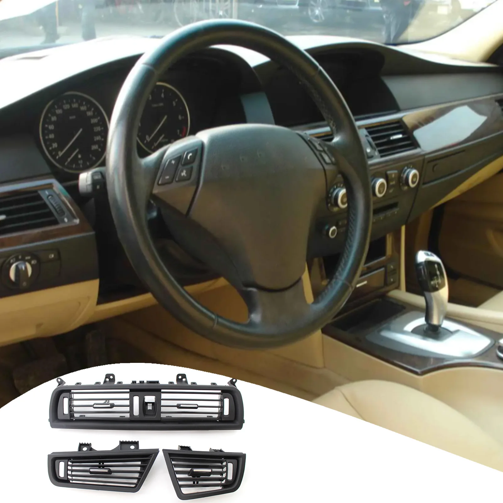 

Front Row Wind Air Conditioning Vent Grill Outlet Panel ForBMW 5 Series F10 F18 Replacement Accessories With Chrome Plate
