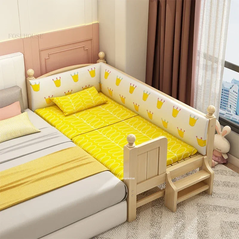 Современные детские кровати из массива дерева с защитными перилами Очень