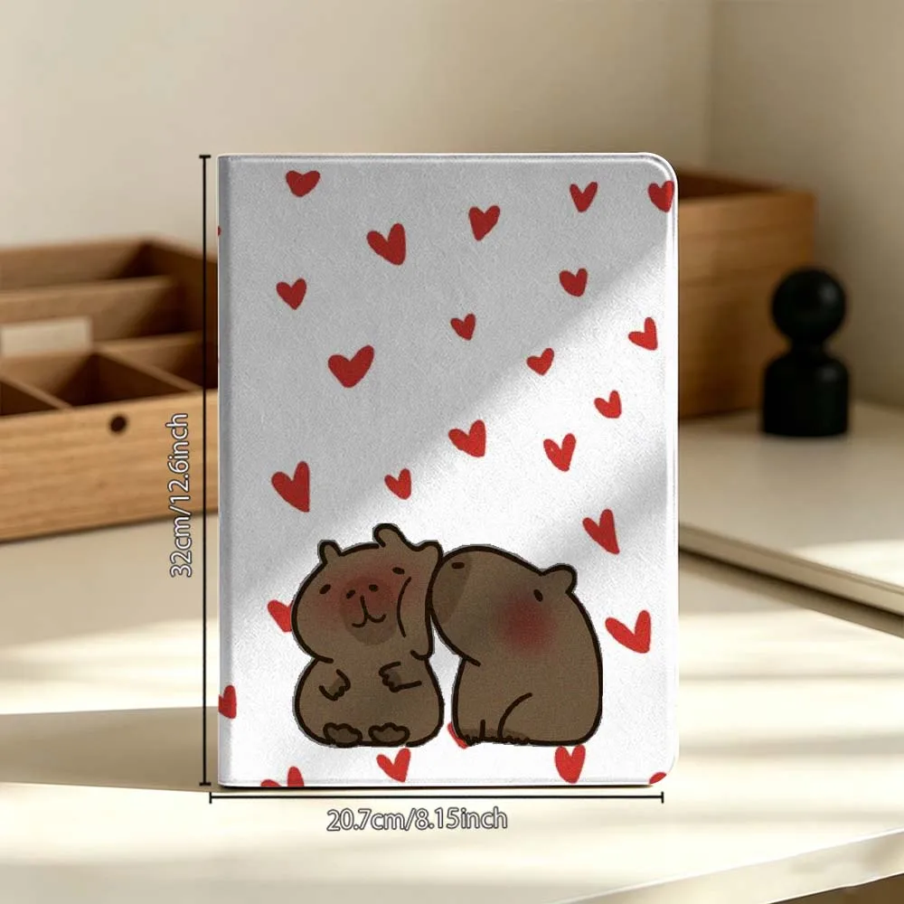 Фото Чехол для планшета с дизайном «Капибара с сердечками» для Xiaomi Mi Pad Mini 4 5 6 7 SE Pro Plus Redmi Pad 2 SE 2025 8.8 11, складной №4
