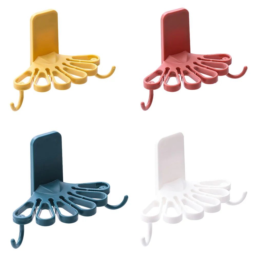 

4Pcs Household Punch Free Wall Hooks Self-Adhesive Bathroom Kitchen Towel Hooks