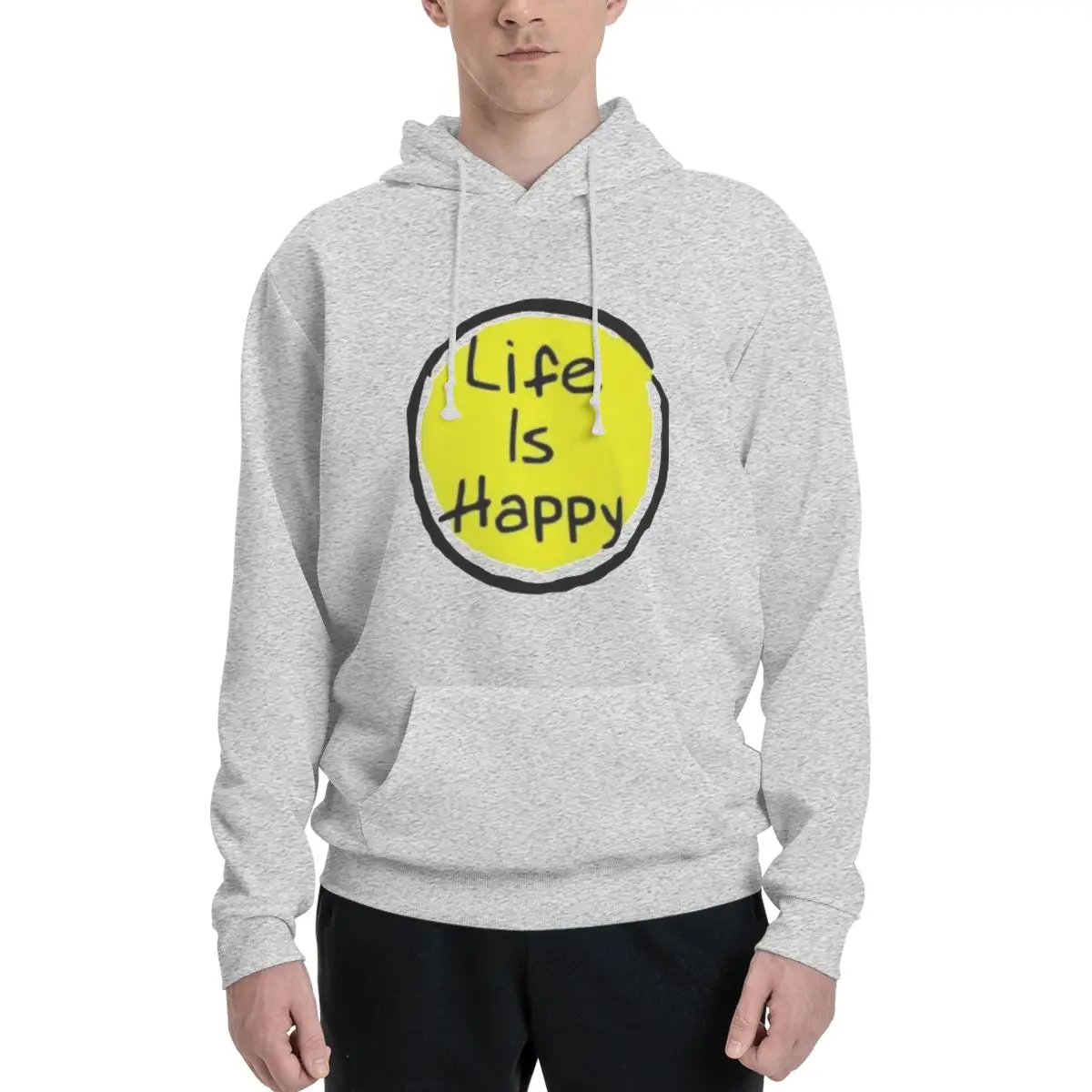 Life Is Happy Always Sunny Cool Positive Забавная винтажная толстовка из полиэстера Мужская Теплый
