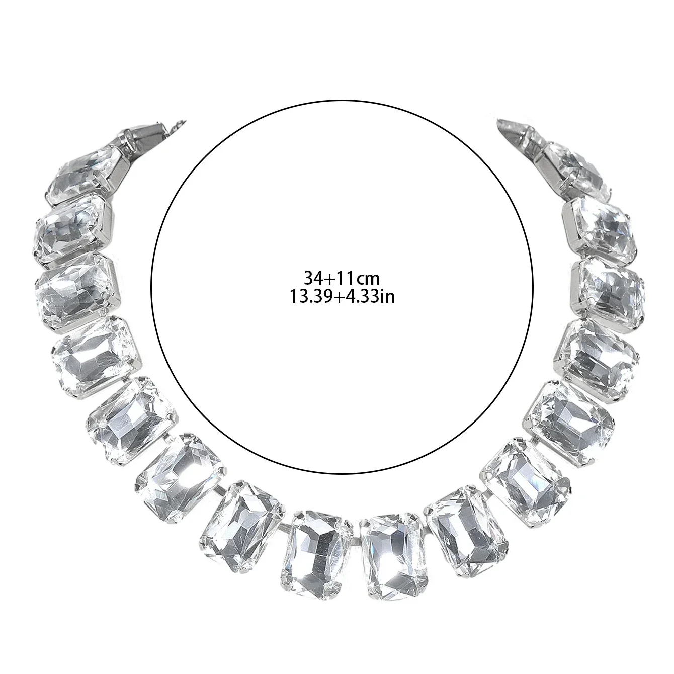 Ожерелье-колье с кристаллами и стразами для женщин изумрудное массивное