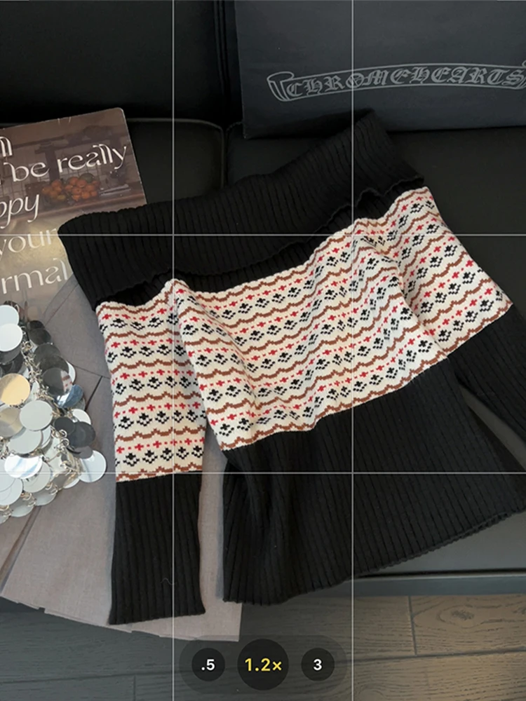 Зимний женский французский винтажный свитер со старыми деньгами приятный с