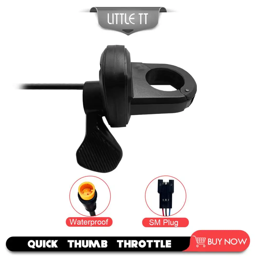 

TT-008 Quick Thumb Throttle Waterproof SM Connector Left Right For eBike Conversion Kit Ebike Trigger Plastic Finger Throttle