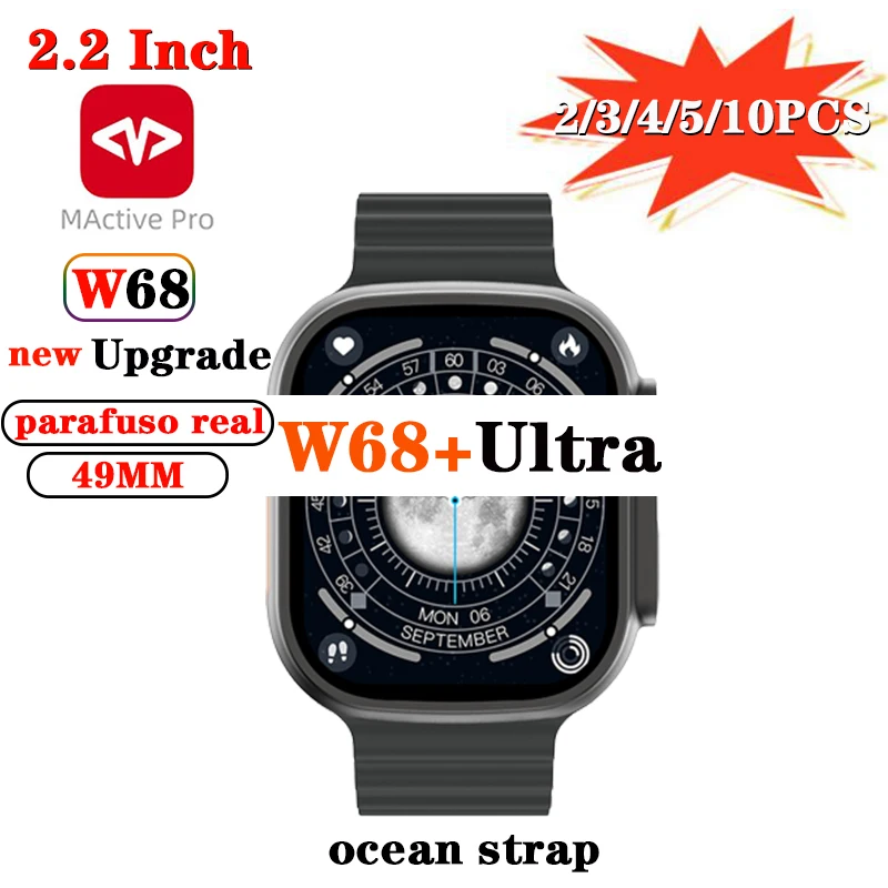 

W68+ Ultra Smart Watch Ultra Wholesale 49mm Bluetooth Call NFC GPS Tracking Heart Rate ECG SOS Series 8 Men Women Smart Watch