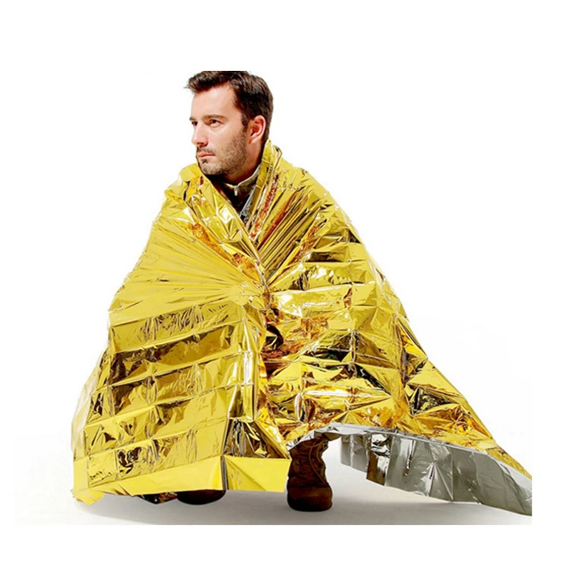 

1 шт. аварийное одеяло, уличное аварийное одеяло, теплое одеяло, солнцезащитное одеяло для сохранения тепла человеческого тела