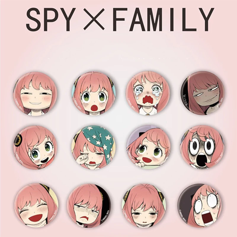 

Anime SPY x FAMILY Badge Brooch Pin Loid Anya Yor Cospaly Cartoon Metal Pins Costume Prop Accessories Anya Expression Face ばしゃん