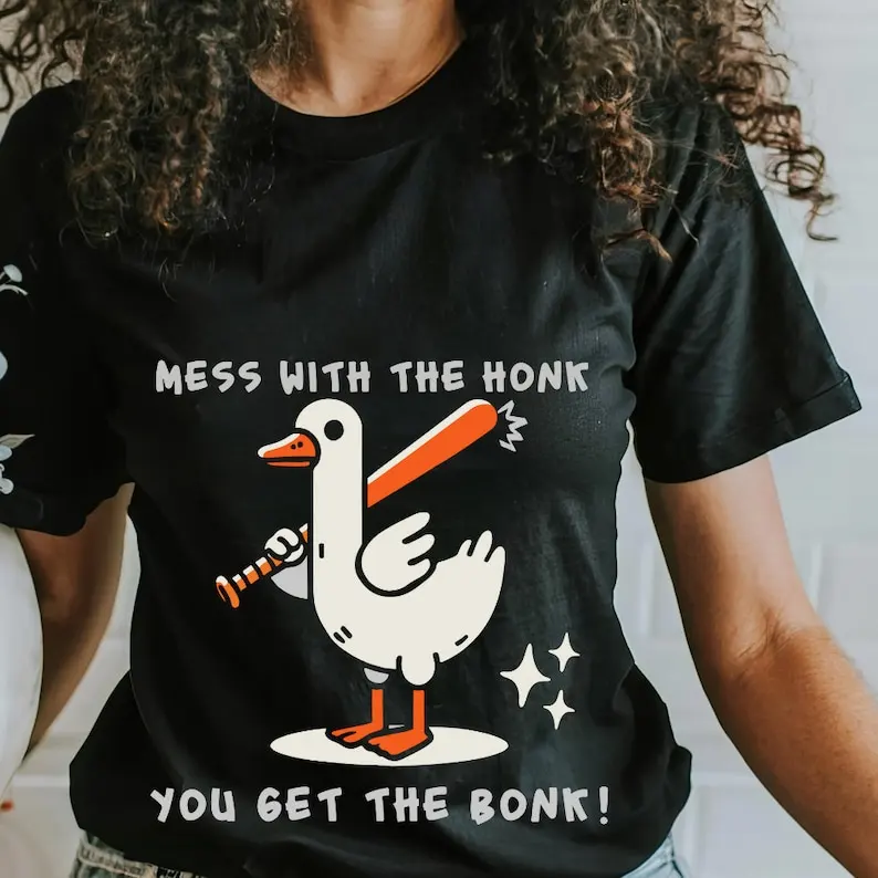 Веселая РУБАШКА УНИСЕКС Bella Canvas с надписью беспорядок хонком забавная рубашка