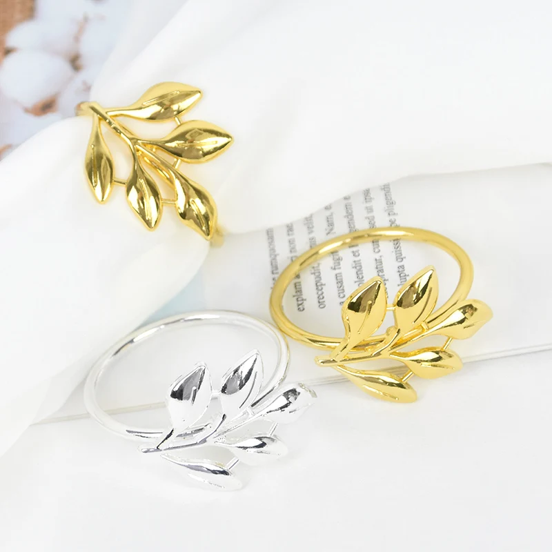 

3pcs Alloy Metal Napkin Rings Wedding Napkin Holder Buckles Decoration Festival Party Towel Rings Dinner Table Decor Supplies 8z
