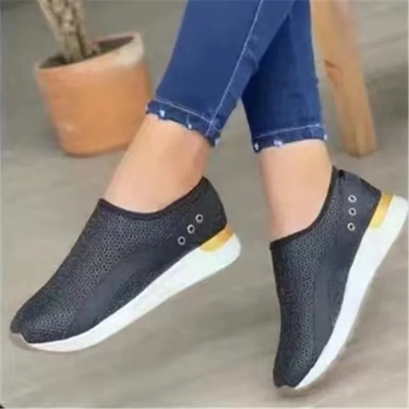 

Ladies Casual Shoes 2022 New Mesh Breathable Shoes Lightweight Wedge Heel Thick Sole Sneakers Outdoor Casual Walking Shoes Women