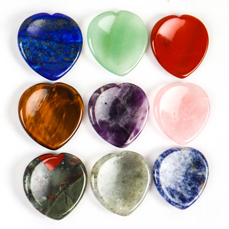 

Crystal Thumb Stone Natural Rose Quartz Heart Shape Palm Stones Chakra Feng Shui Healing Meditation Figurine Ornament Home Decor