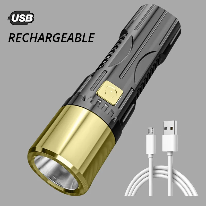 

Portable Mini Waterproof Ultra Bright Torch USB Rechargeable Powerful Flashlight Camping Adventure Outdoor Portable Lights