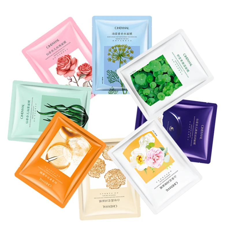 

100Pcs Wholesale Facial Mask Skin Care Seaweed Moisturizing Sheet Masks Anti Aging Beauty Replenishment Firming Masks Set Face