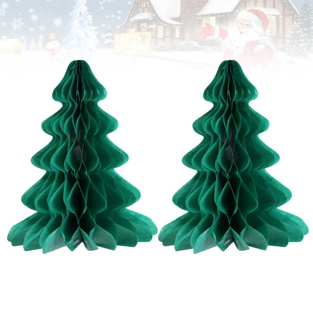 

Christmas Tree Honeycomb Papertable Hanging Centerpiece Ornaments Decoration Decor Party Trees Desk Favors Gift Ornament Desktop