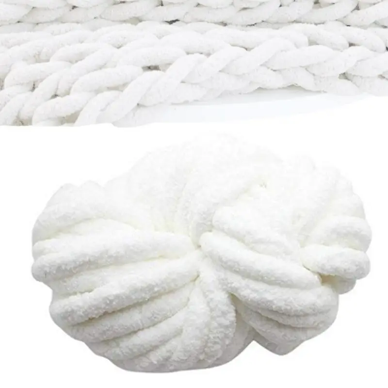 

Chenille Yarn Thick Chenille Weaving Thread Soft Polyester Weaving Crochet Craft Yarns For Throw Blanket Pillows