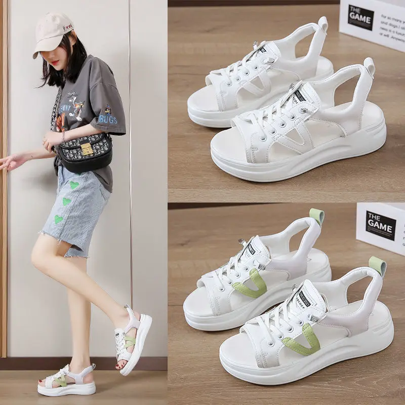 

Сандалии женские летние на платформе, с перфорацией, 2023 Роскошные