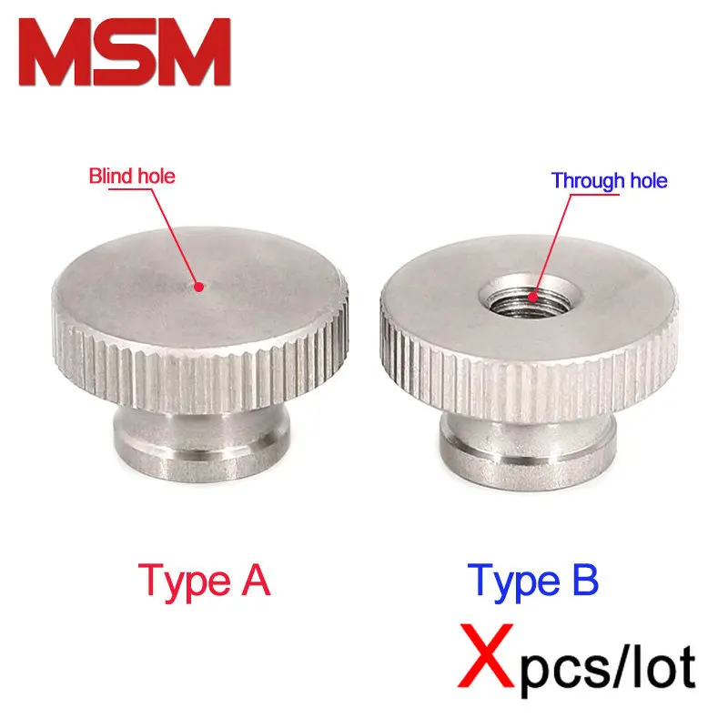 

Xpcs/lot M3 M4 M5 M6 M8 M10 Knurled Thumb Nuts 303 Stainless Steel Through Blind Hole Double Step Hand Tighten Nut GB806