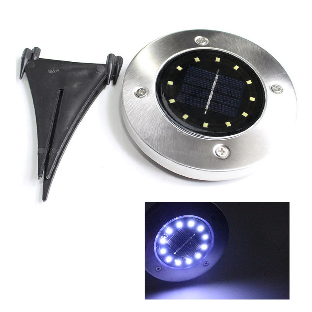 

Gardens Yard Festival Underground 12LED Home Outdoors Waterproof Modern Stainless Steel Atmosphere Solar Light