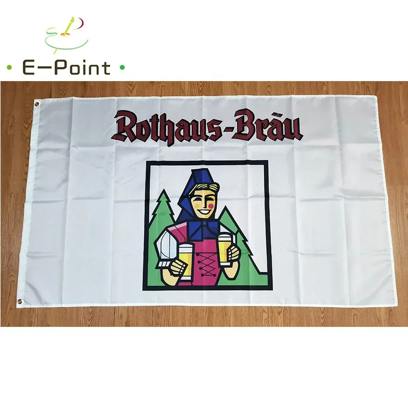 Пивной флаг Rothaus Brau размер 3 фута * 5 футов (90*150 см) рождественские украшения для