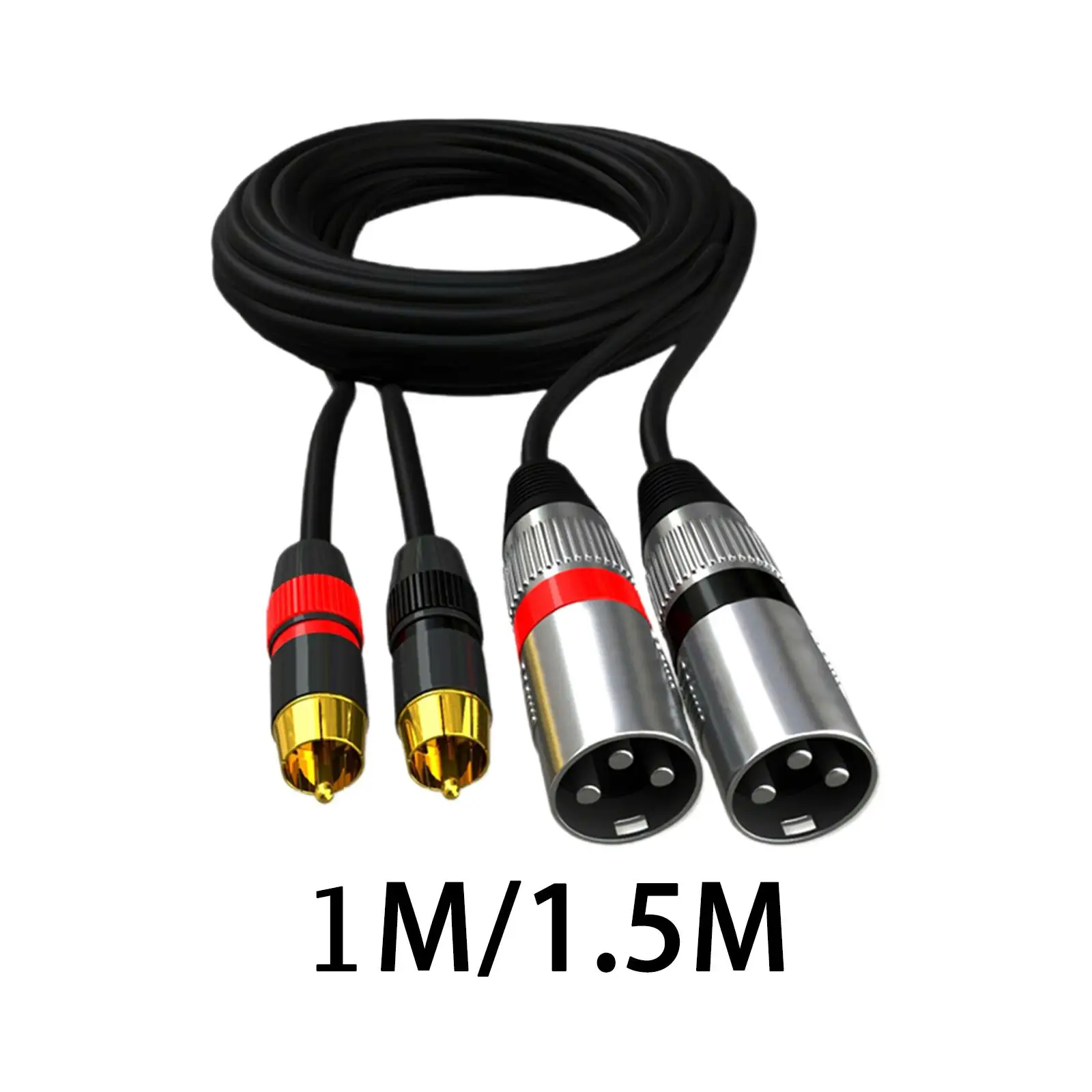 

RCA to XLR Cable HiFi Stereo Audio Connection Interconnect Cord Wire Dual RCA Male to Dual XLR Male Cable for Microphone Mixer