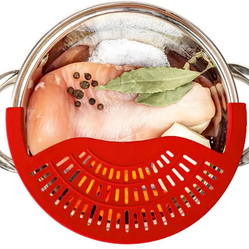 

Pot Strainer Grease Drainer For Frying Pan Food Drainer For Meat Vegetables Fruit Fits Pots Pans And Bowls Silicone Kitchen