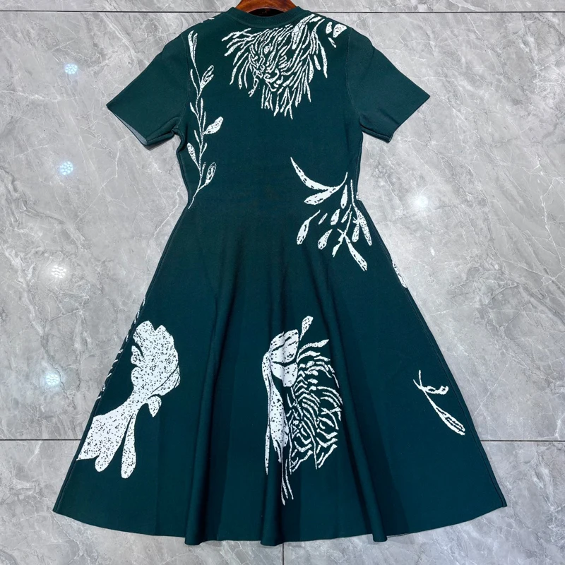 10 9 темпераментное модное жаккардовое трикотажное платье с цветочным узором