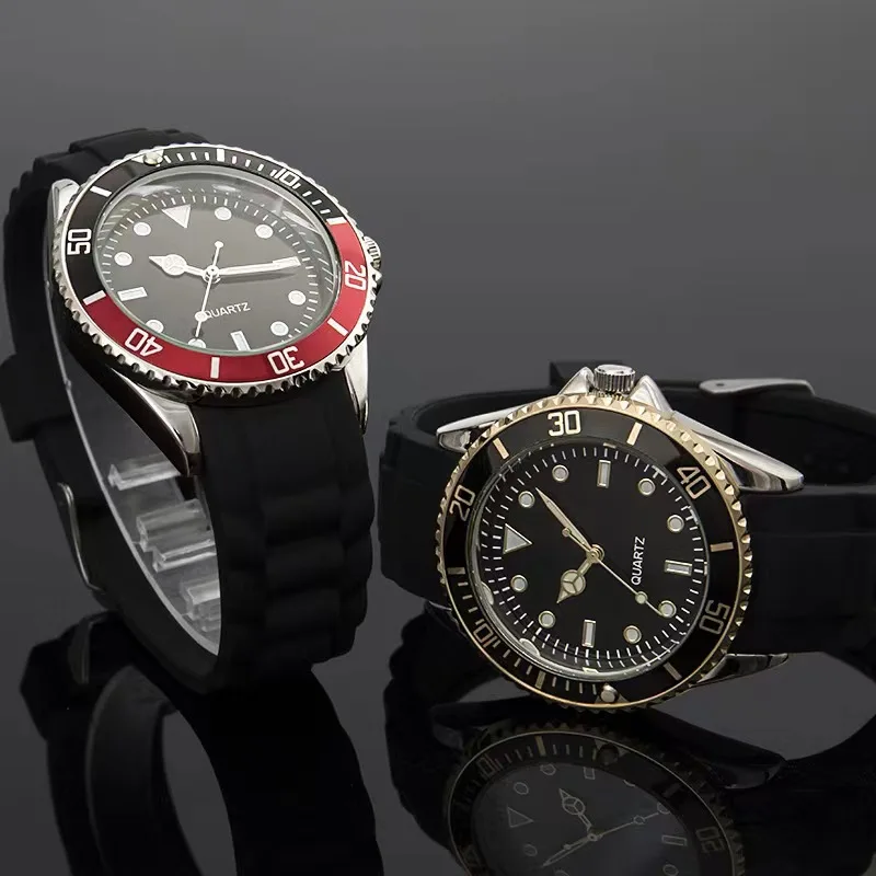 

Men's watch new silicone luminous watch fashion waterproof quartz watch rotatable watch multifunctional sports watch