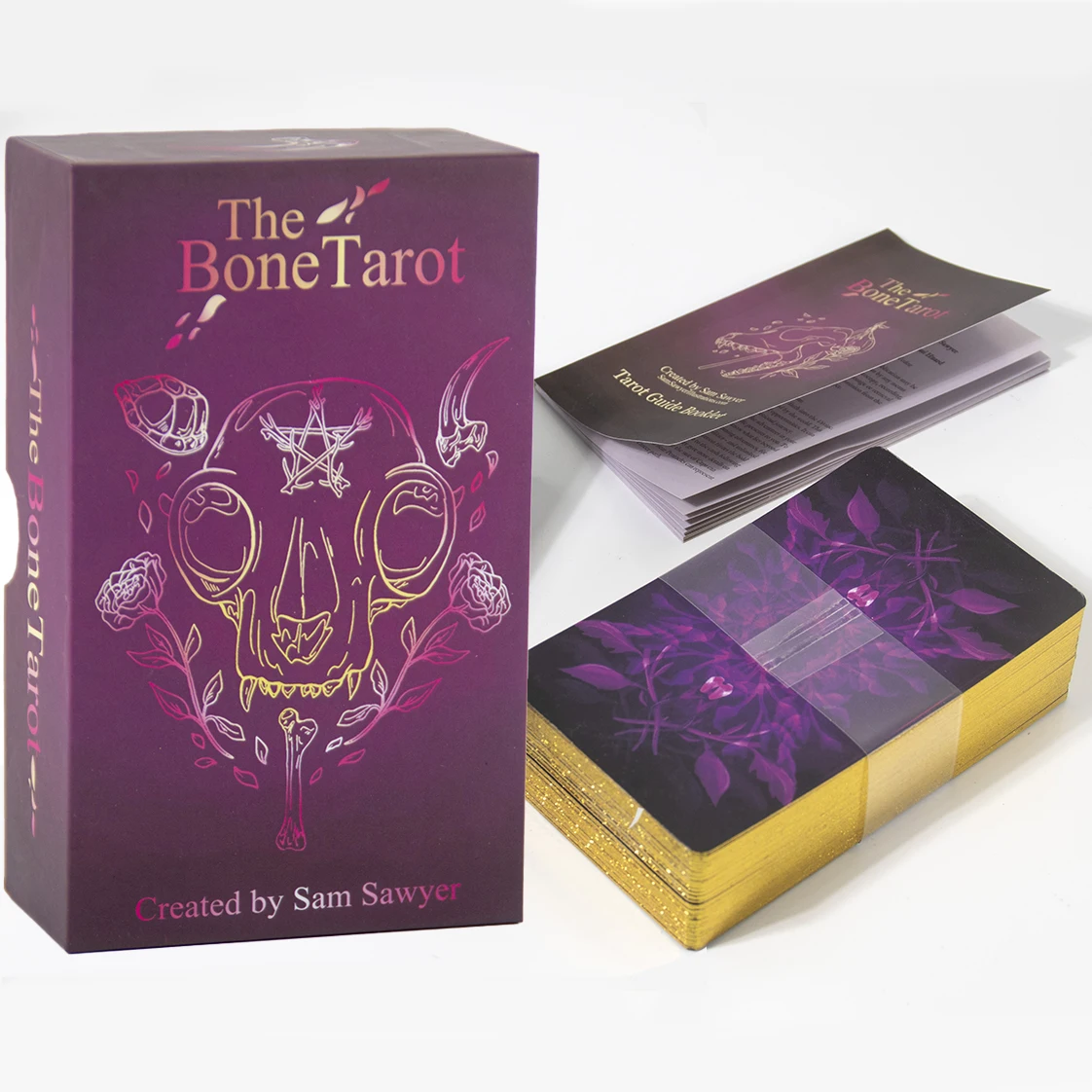 

The Bone Tarot Cards 78 Card Deck And 63-Page Guidebook Gilt Edge Beautiful Sturdy Lidded Box Features