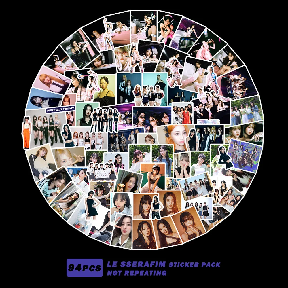 

102Pcs/Set Kpop LE SSERAFIM Sticker New Album Cartoon Luggage Waterproof Graffiti Stickers Computer Tablet Cartoon Decoration
