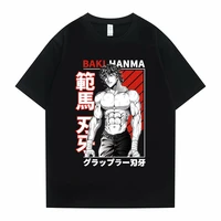 yujiro baki hanma anime t shirt mens manga grappler fighting fighter graphic print tees men women fashion hip hop casual tshirt