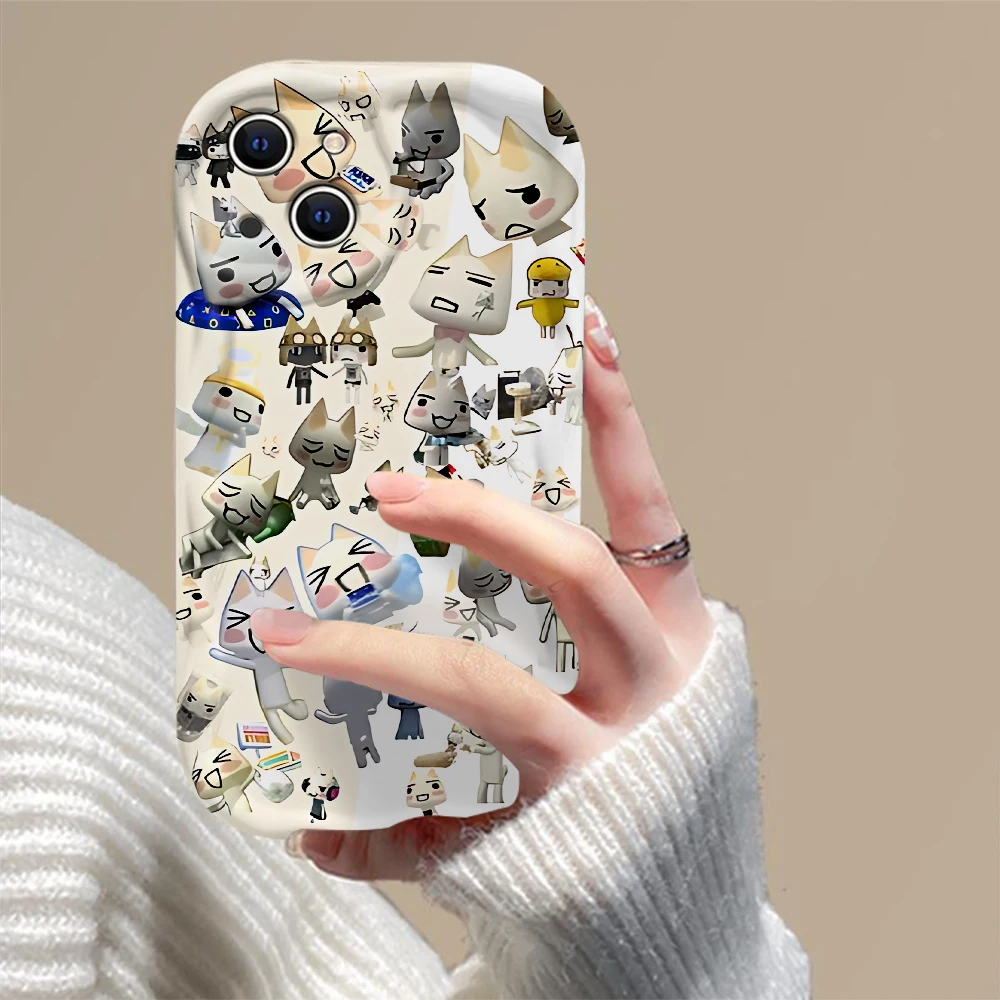 Милый чехол для телефона INS с рисунком Торо и инородной кошки объемными волнами