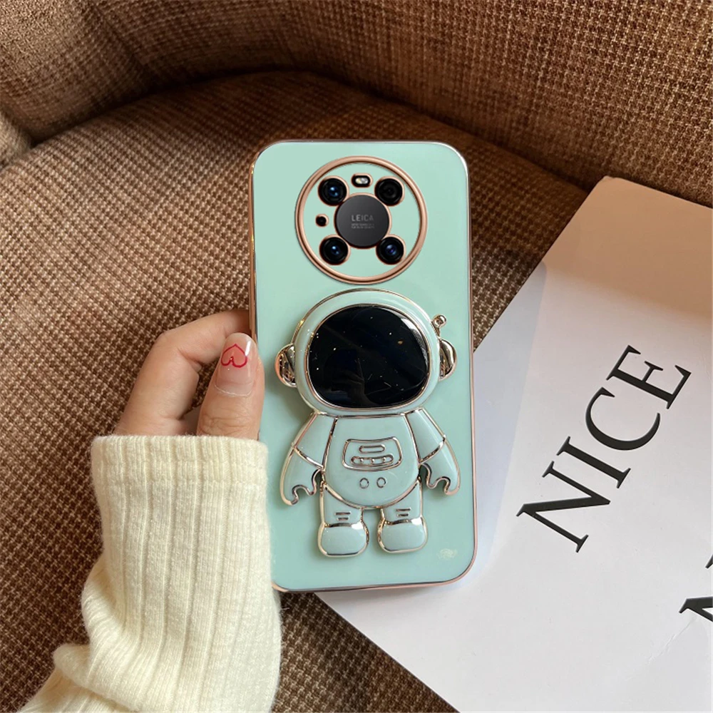 Mate40 Plating case for Huawei Mate 40 30 20 Pro Case Cover Astronaut Stand For Huwei P20 P30 P40 P50 Plus Coque |