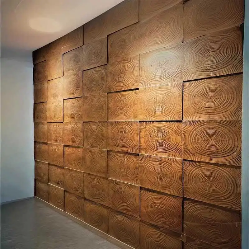 120X60CM ПУ деревянный кирпич ежегодное кольцо доска старого корабля легкая для